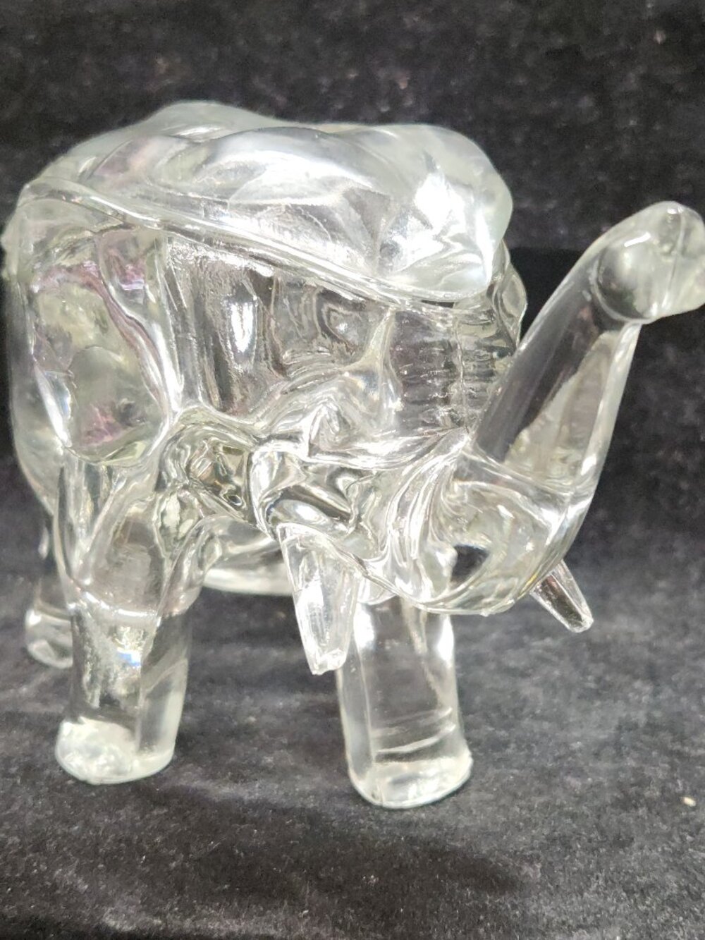 Clear Glass Elephant Candy Dish with Lid – Vintage Home Décor